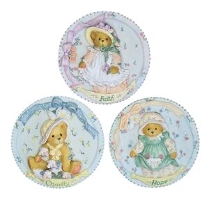 1994 Cherished Teddies Wall Hanging Decor, Vintage Bear Wall Decor (Set Of 3)